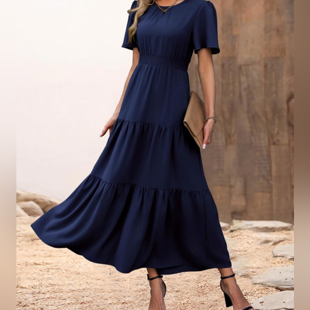 Elegant Navy Blue Maxi Dress